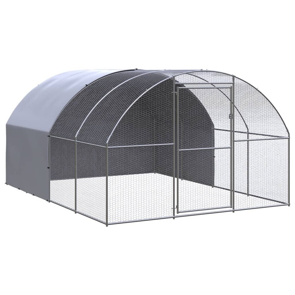 Poulailler d'extérieur 3x4x2 m acier galvanisé