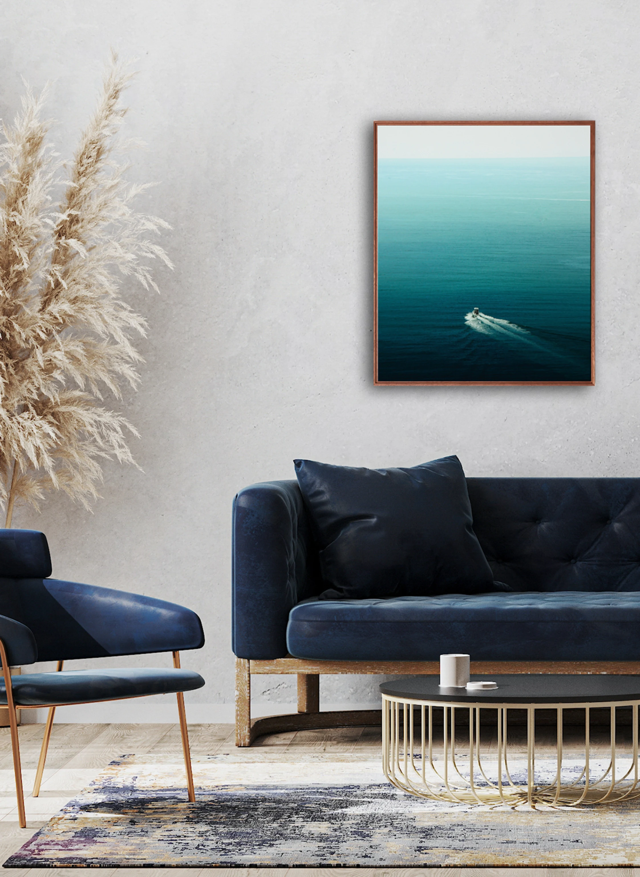 JACOB BADEN Wandbild TIEFES SEGELN mit Rahmen
