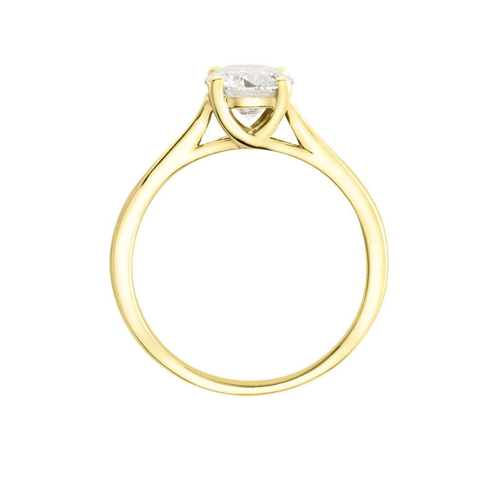 Bague Solitaire Fiona Or Jaune Diamant Synthetique