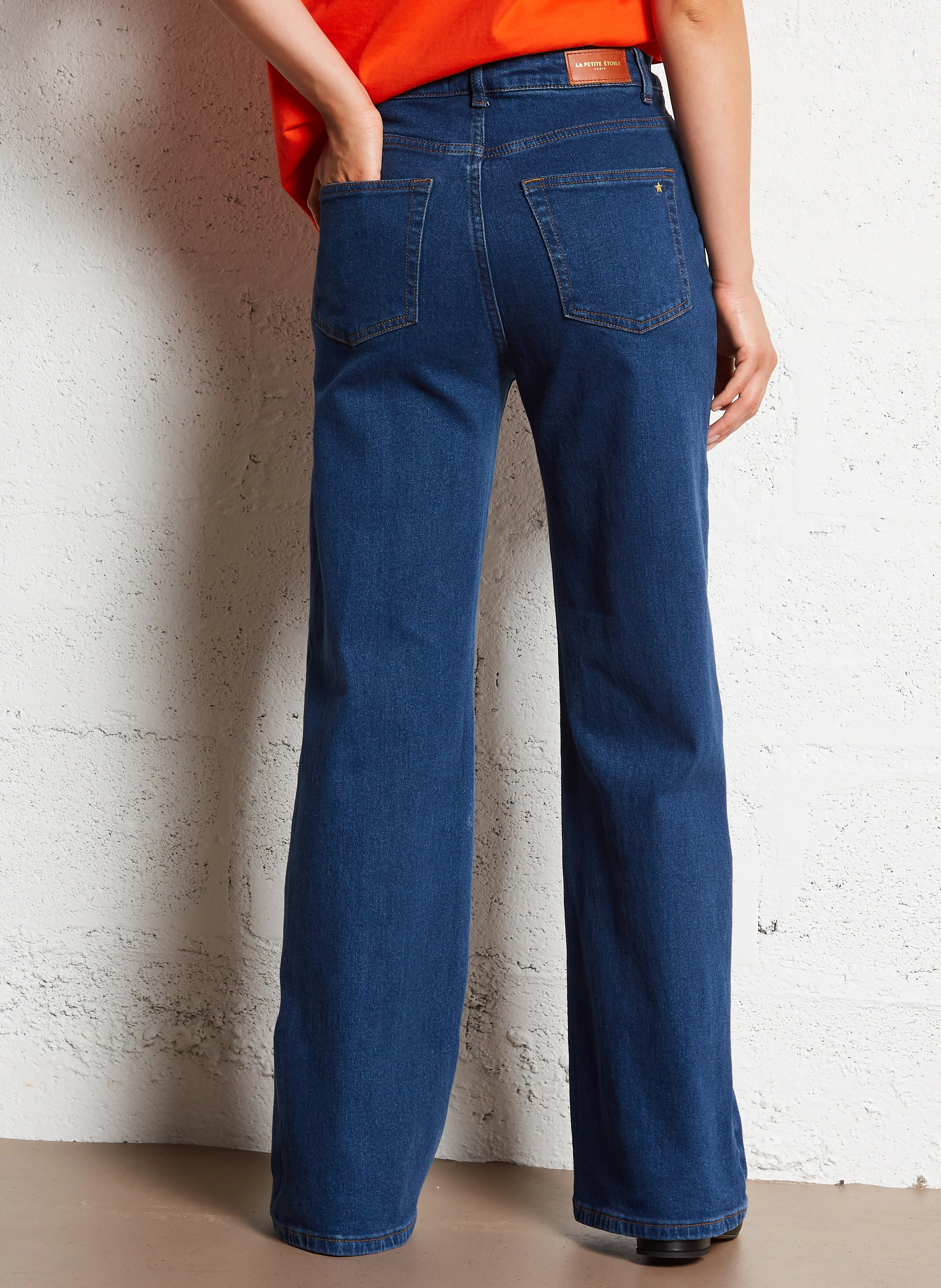 ZEPHYR - Jean large taille haute en coton mélangé | Jean brut