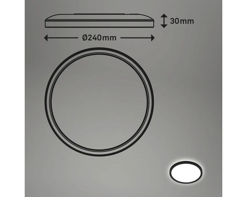 LED Sensor Plafondlamp IP44 15W 1900 lm 4000 K HxØ 3x24 cm Slank zwart/wit + Achtergrondverlichting