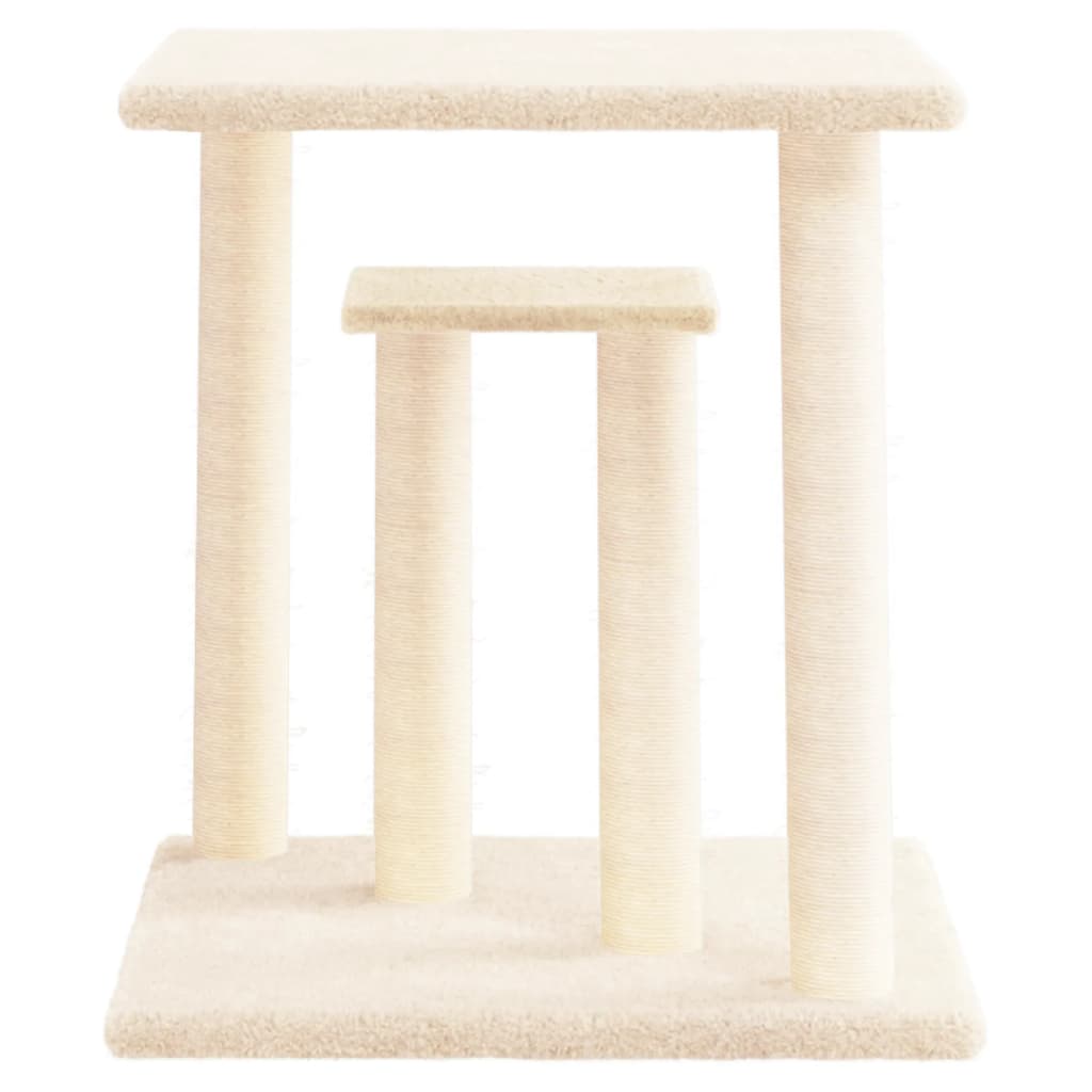 Arranhador para Gatos vidaXL com Plataformas, Creme, 50 cm