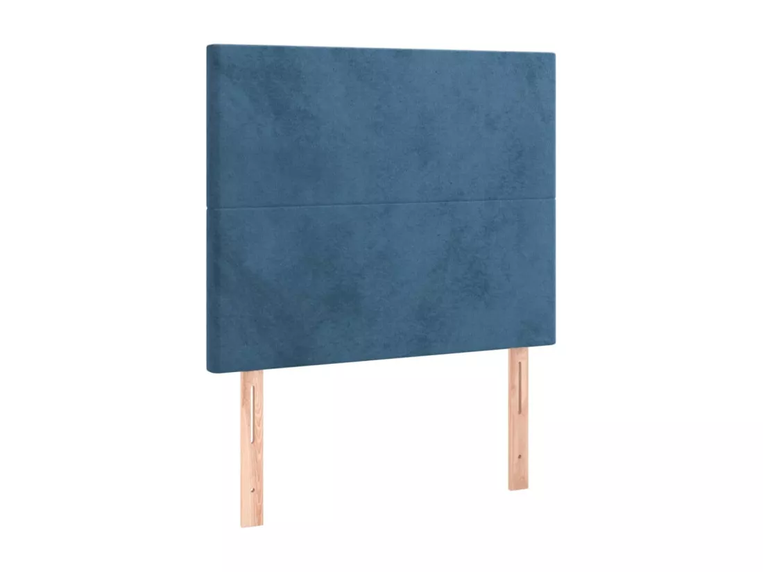 Sommier tapissier et matelas et LED Bleu foncé 90x190cm Velours
