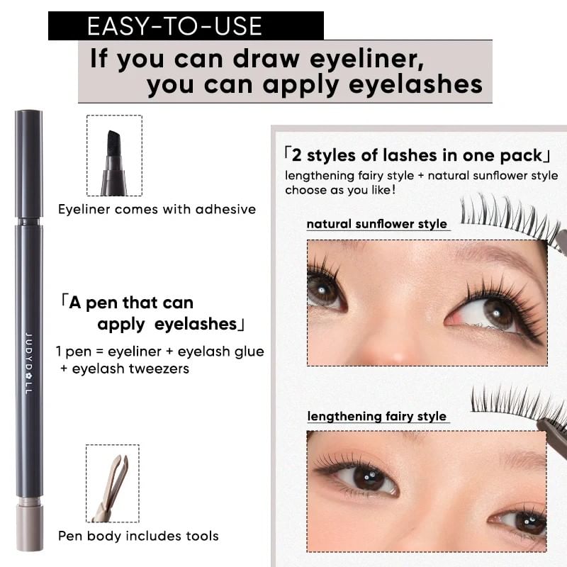 Judydoll - Wimpers & Zelfklevende Eyeliner Kit
