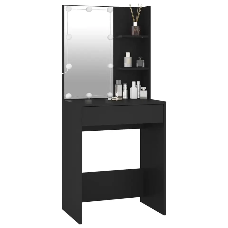 vidaXL - Kaptafel - Zwart - Bewerkt hout