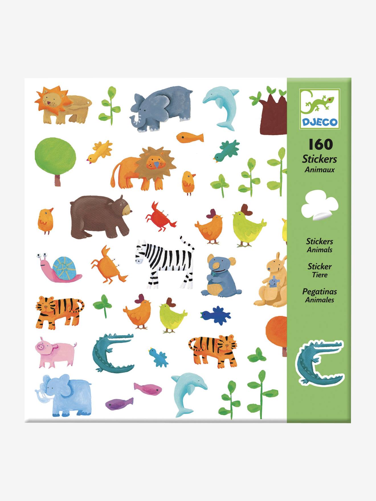 160 adesivos de animais multicoloridos da DJECO