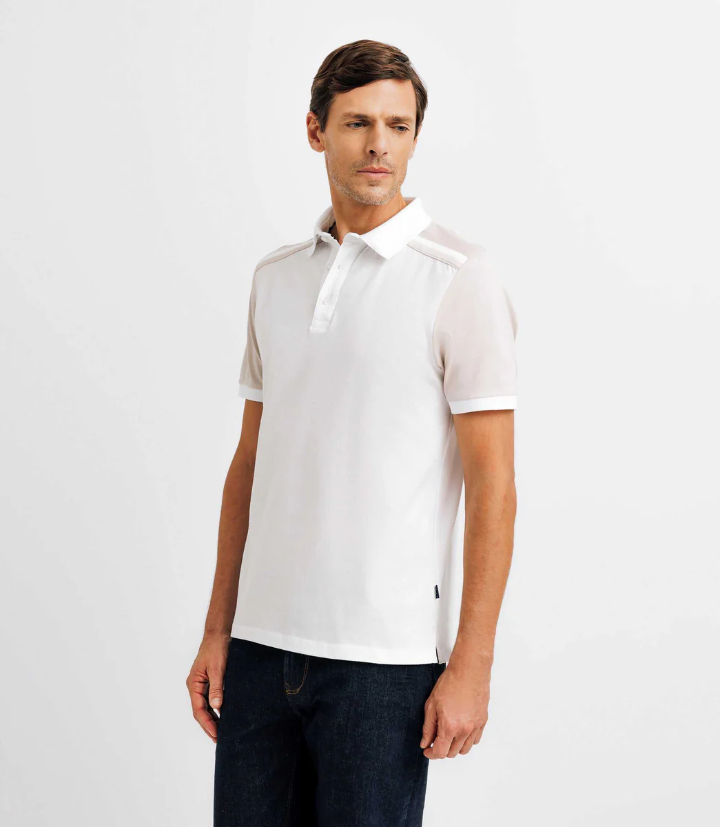 Polo en coton avec patch beige