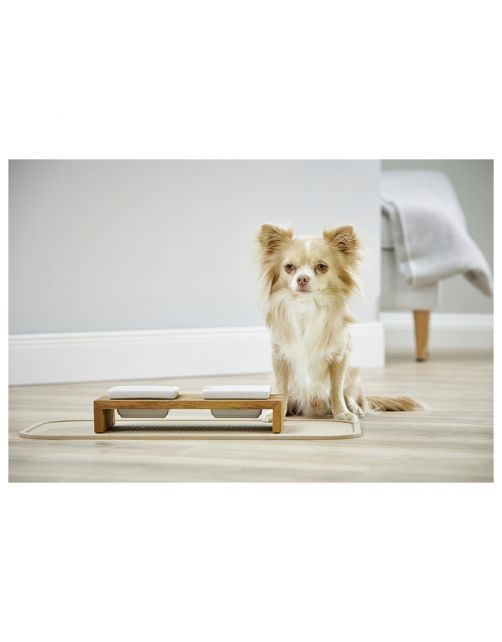 Wolters Foodstation Meshidai Double Teak&Wit - Hondenvoerbak