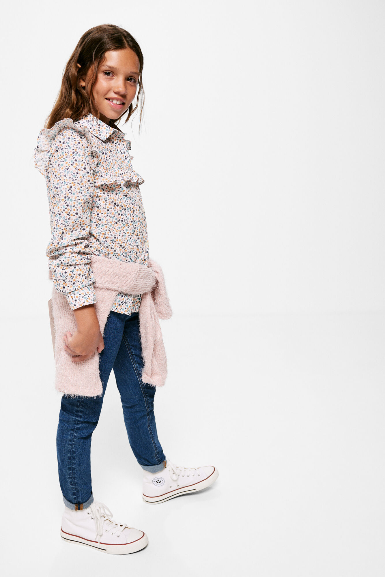 Blusa com estampa floral para meninas