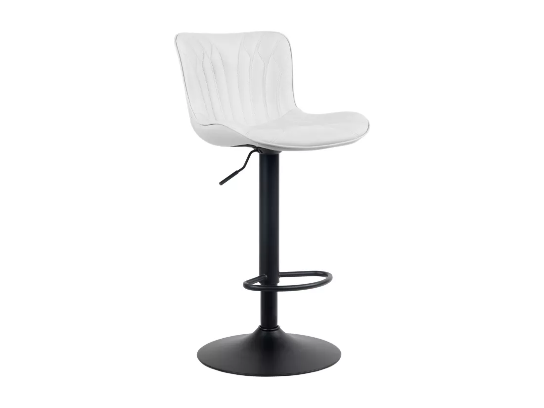 Tabouret de bar - Similicuir - Blanc - Linus