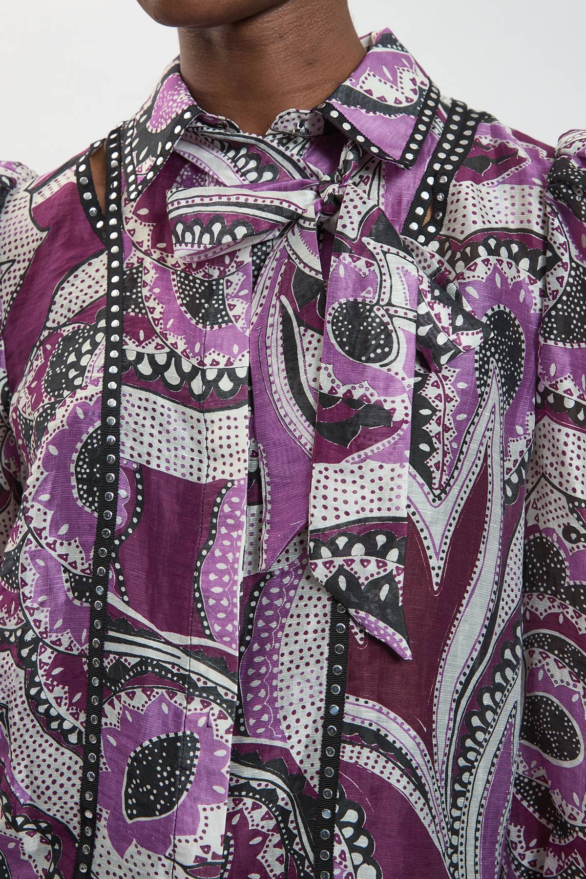 KarenMillen Chemisier À Manches Longues Imprimé Fleuri Avec Clous