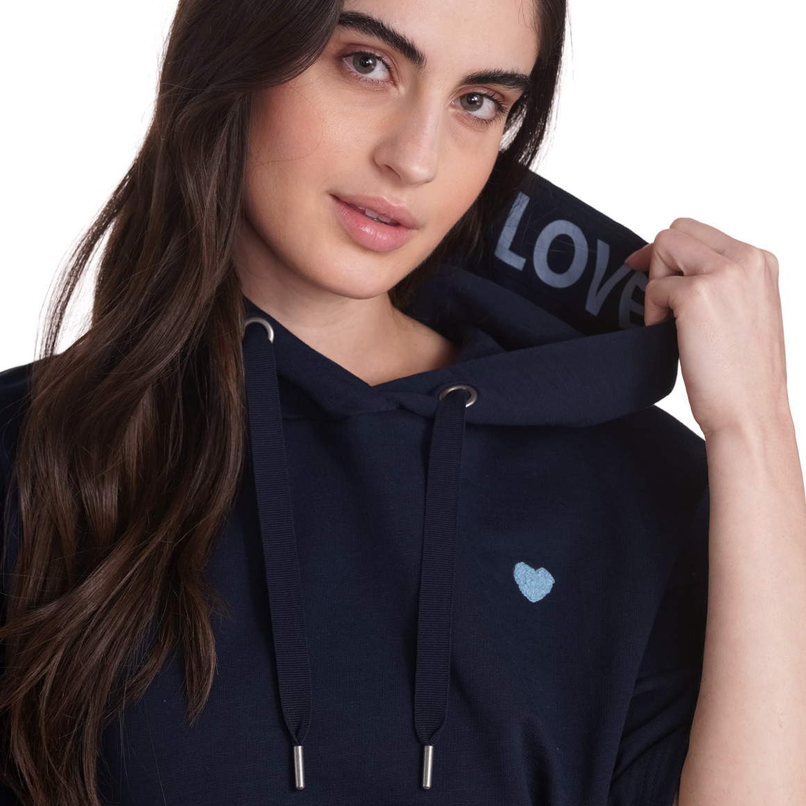 Gina Damen Sweatshirt mit kurzen Ärmeln dunkelblau