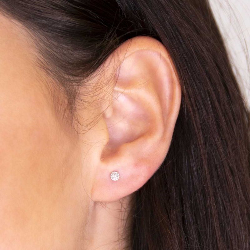 Boucles d'oreilles or jaune et diamants