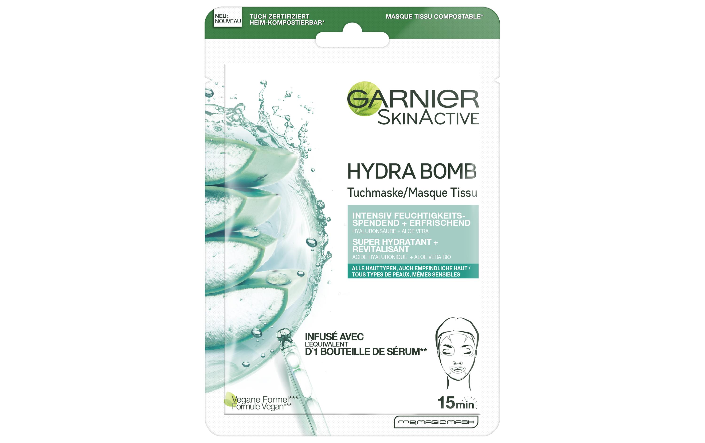 Gesichtsmaske Hydra Bomb Aloe Vera 1 StückTuchmaske sorgt für ein sofortiges Frischegefühl und ein revitalisiertes Hautbild