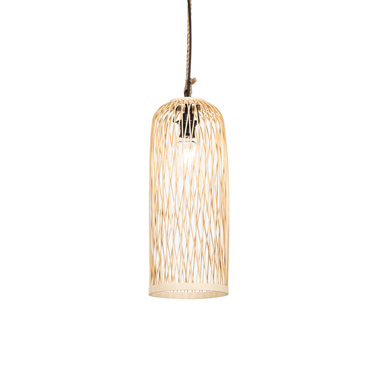 QAZQA Landelijke buiten hanglamp rotan 25 cm - Calamus