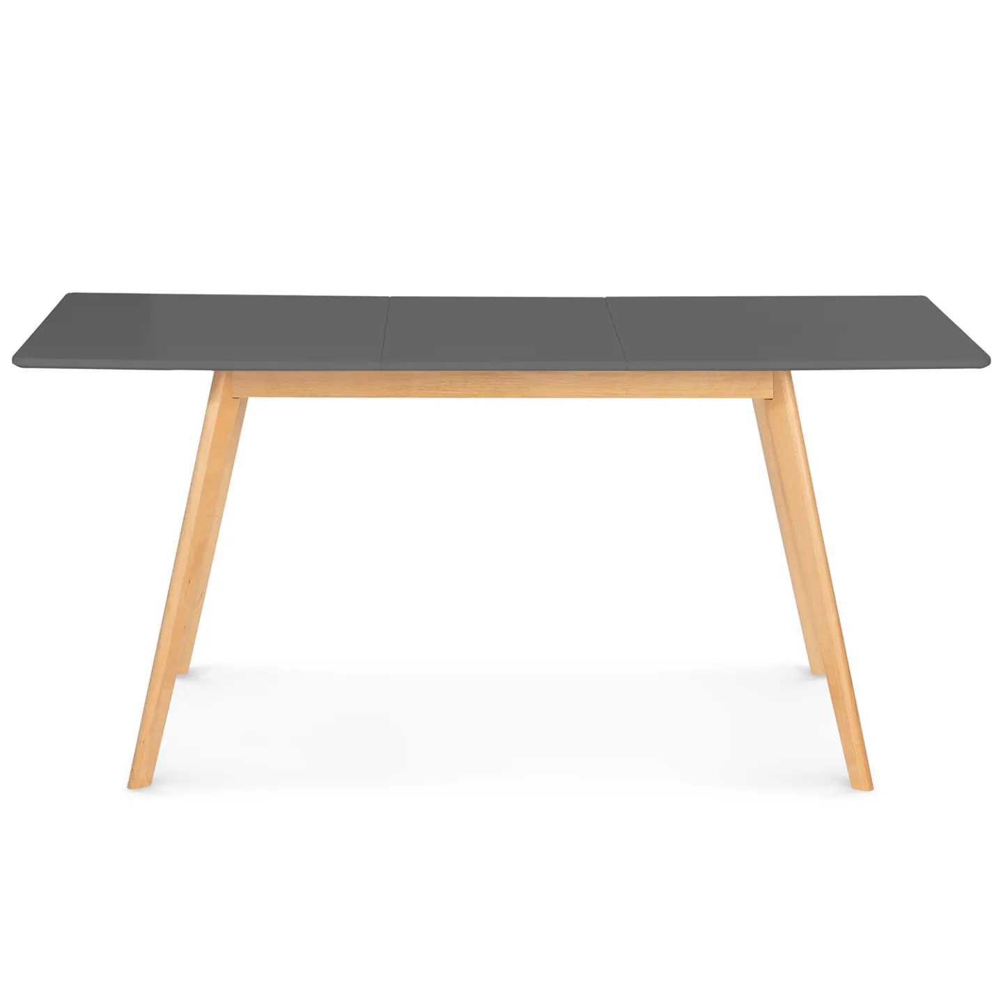 Table scandinave extensible rectangle INGA 4-8 personnes plateau gris anthracite pieds bois 120-160 cm