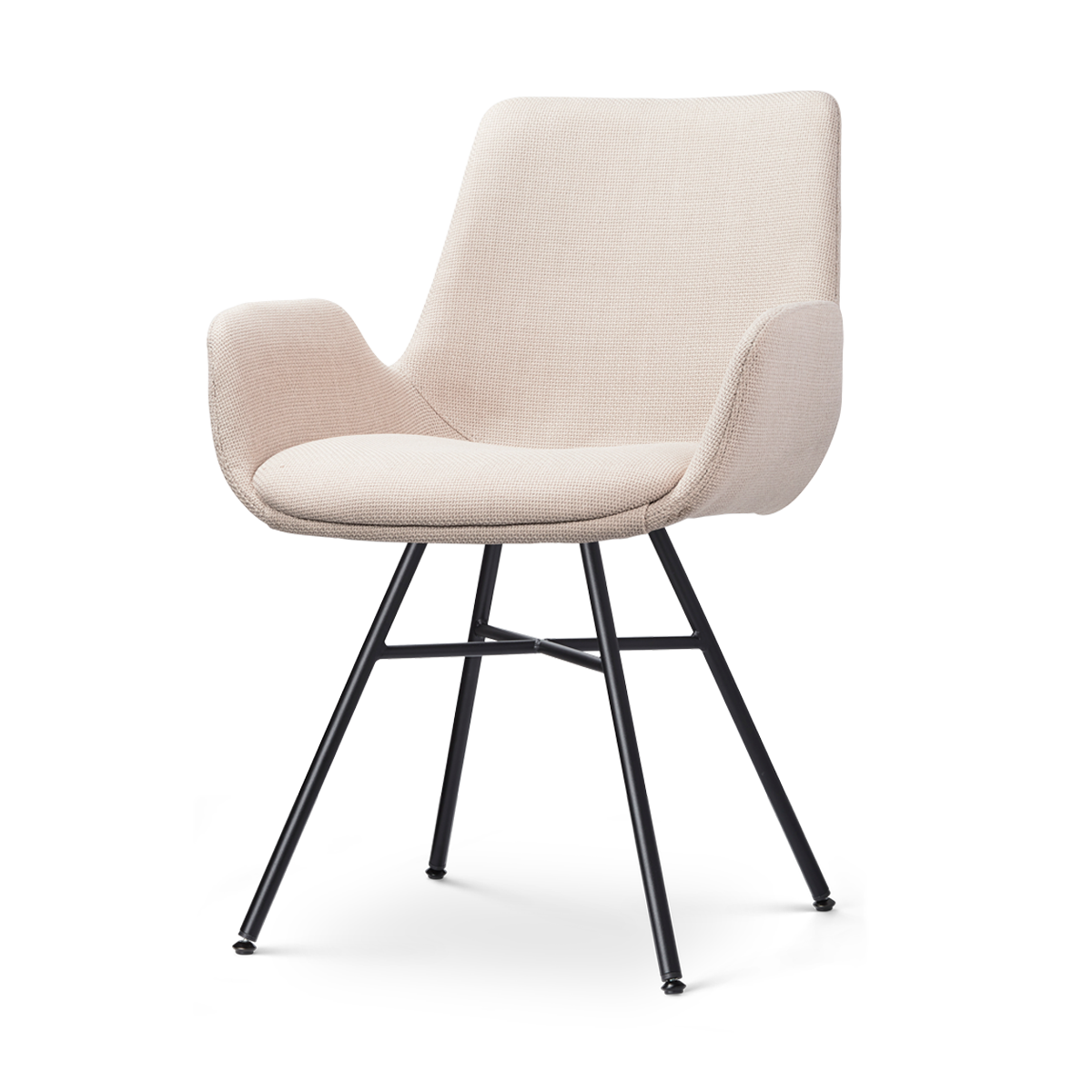 Eetkamerstoel Noa-Eef beige - zwart onderstel