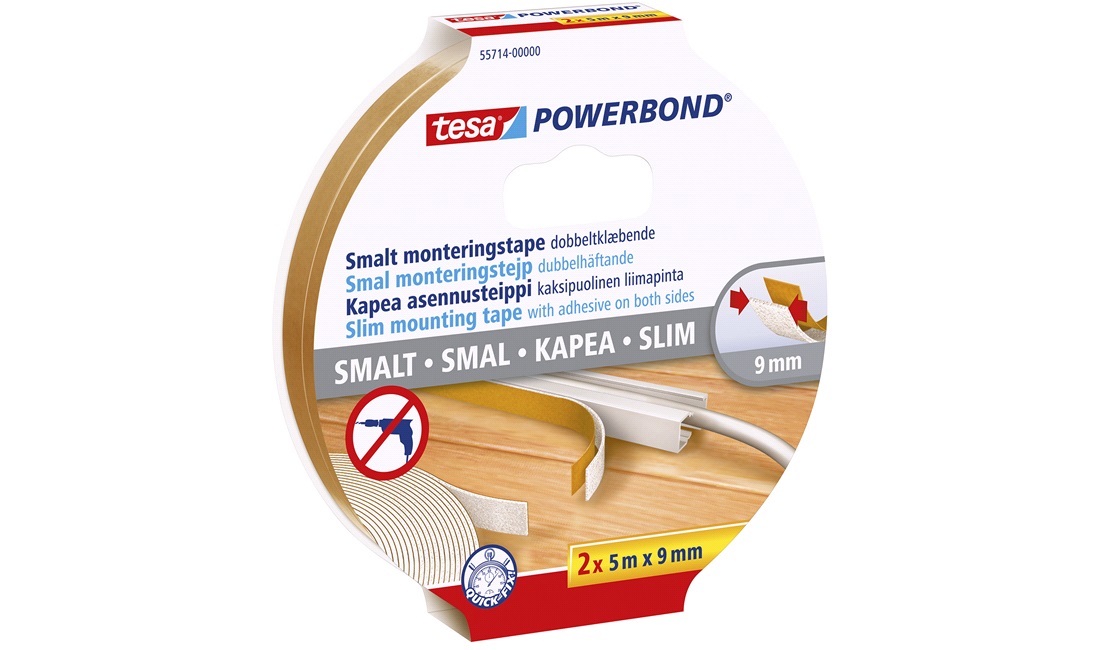 TESA Monteringstape Smalt Dobbeltklæbende Powerbond