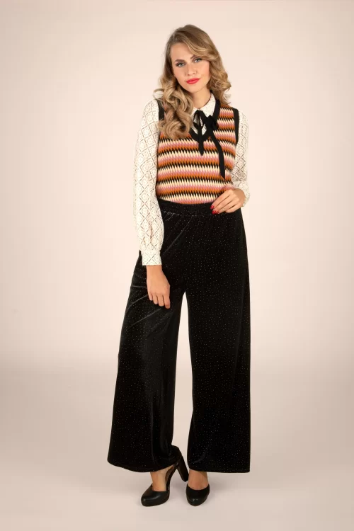Banned Retro Sparkle pantalon in zwart