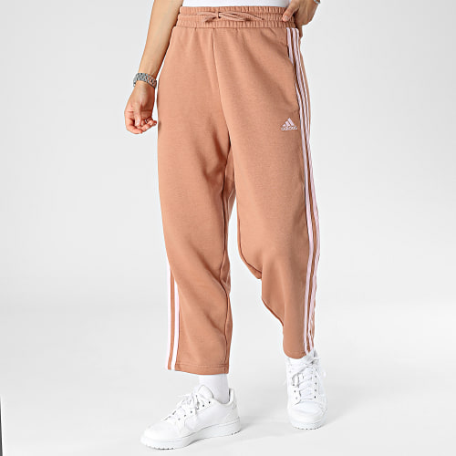Pantalon Jogging A Bandes Femme 3 Stripes IM0250 Marron Clair