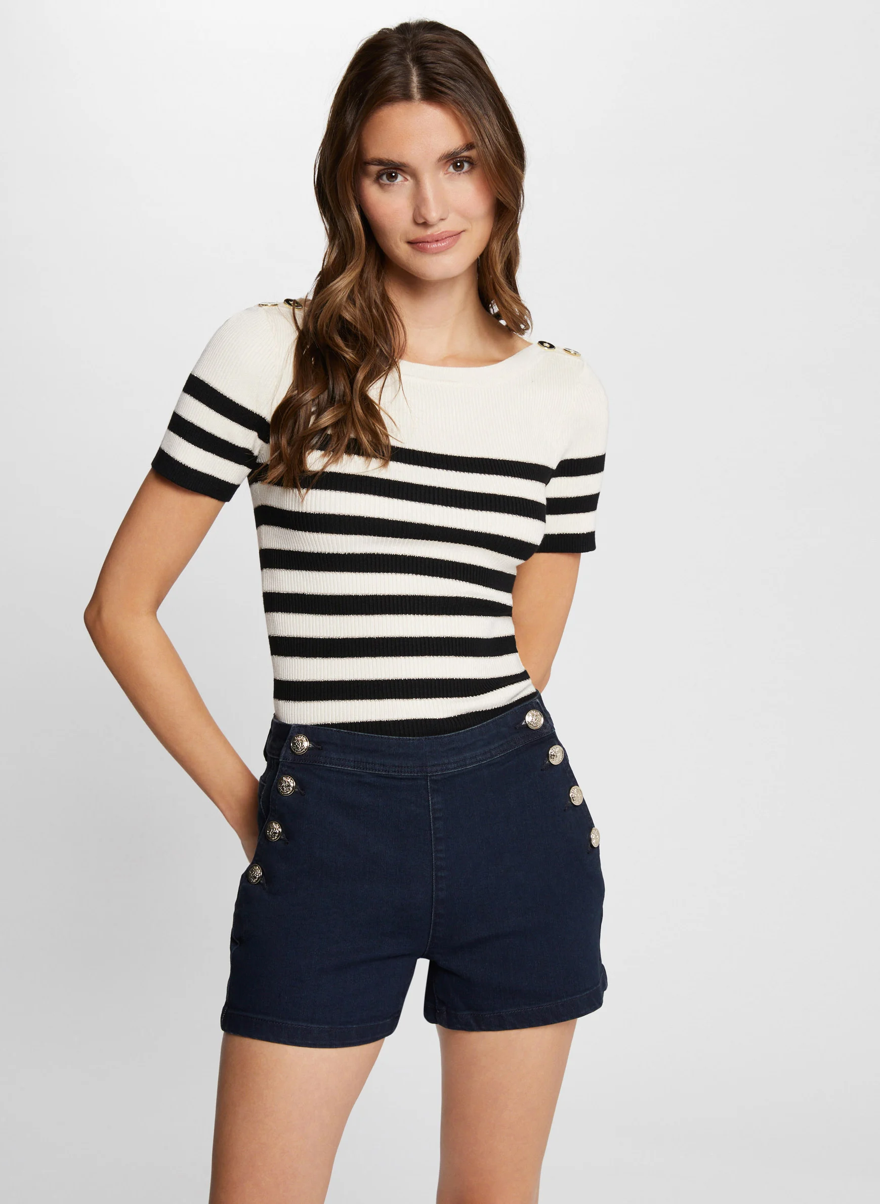 SHIVAL - Short ajusté en jean | Bleu
