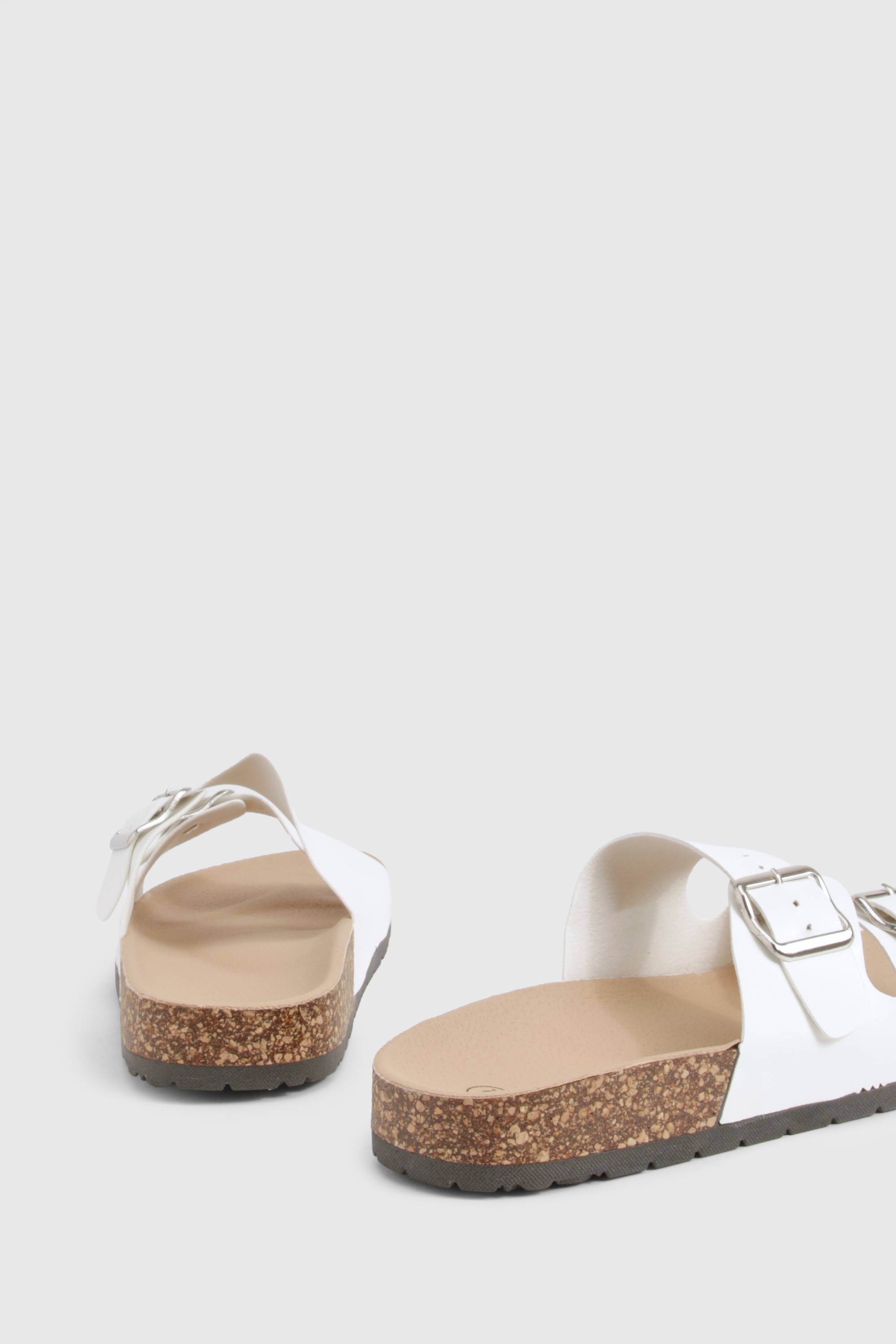 boohoo Double Buckle Footbed Slider