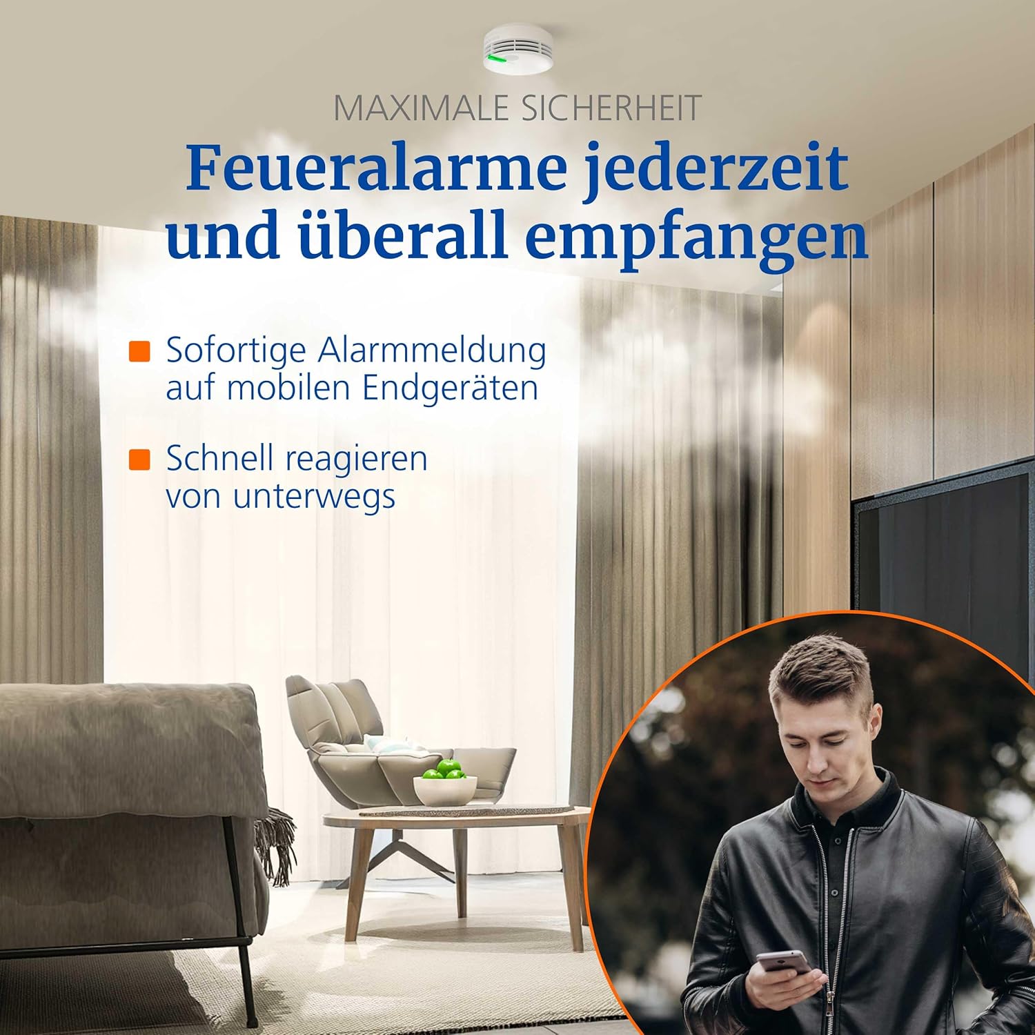 Hekatron Genius Port – Funkgateway für Rauchmelder Genius Plus X – zuverlässige Alarmweiterleitung auf Mobile Endgeräte, einfache Installation