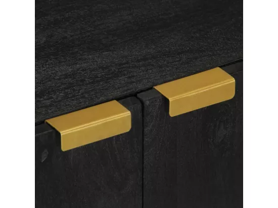 Buffet noir 60x33x75 cm bois d'ingénierie