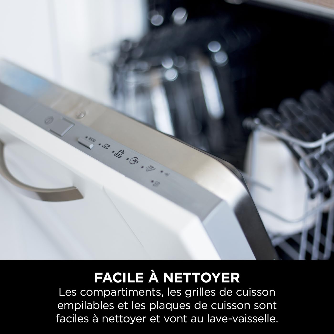 Ninja Double Stack Air-Fryer, Friteuse verticale sans huile à 2 tiroirs, 4 niveaux cuisson, 2 tiroirs et 2 grilles, design compact, capacité de 7,6L,