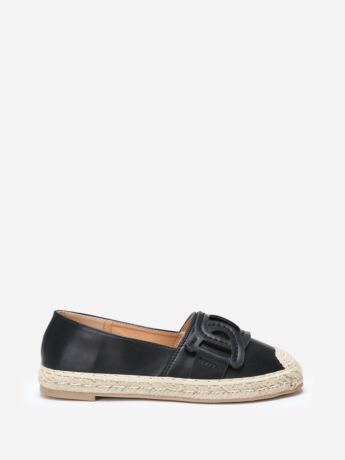 Espadrilles avec bride en simili- Noir
