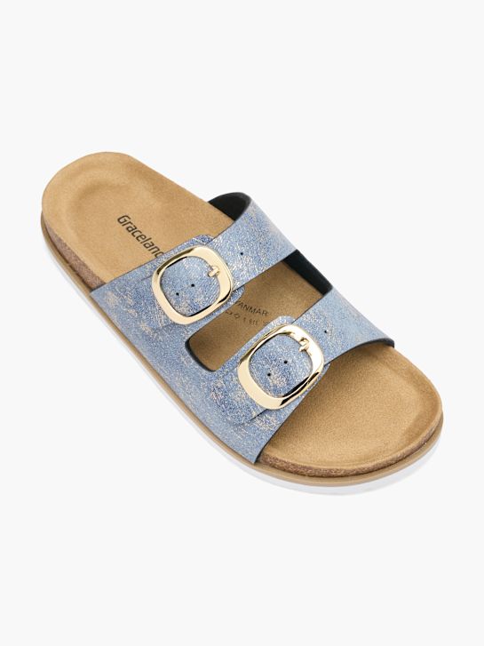 Graceland Tieffussbett-Pantolette Blau