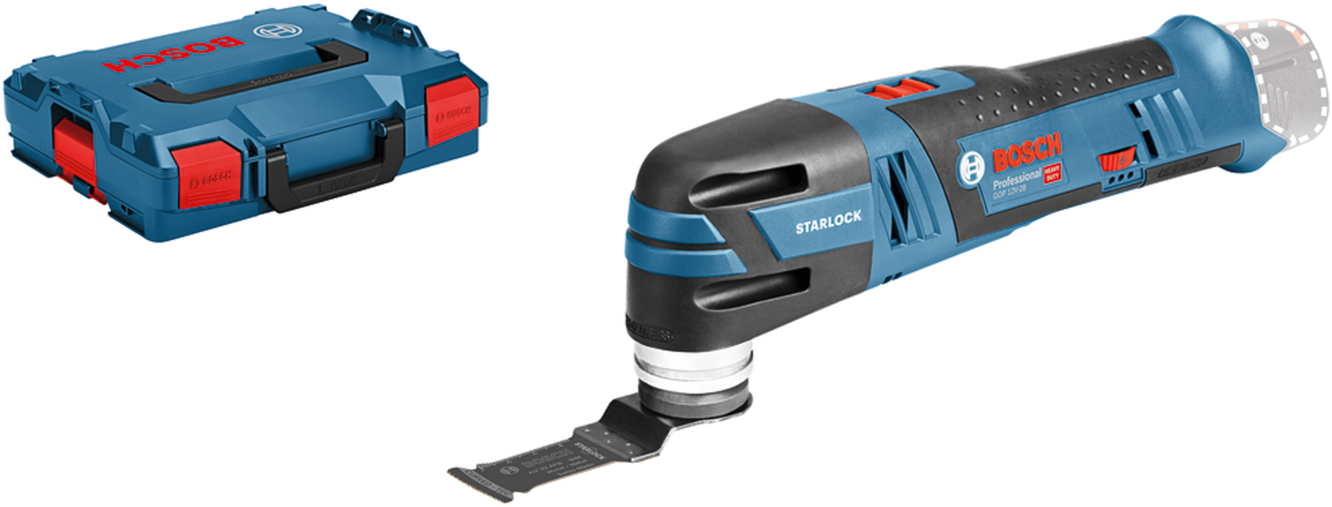 Bosch Professional  GOP 12V-28 Akku-Multi-Cutter, ohne Akku    Kompaktes Akku-Multifunktionswerkzeug mit einer Starlock-Schnittstelle