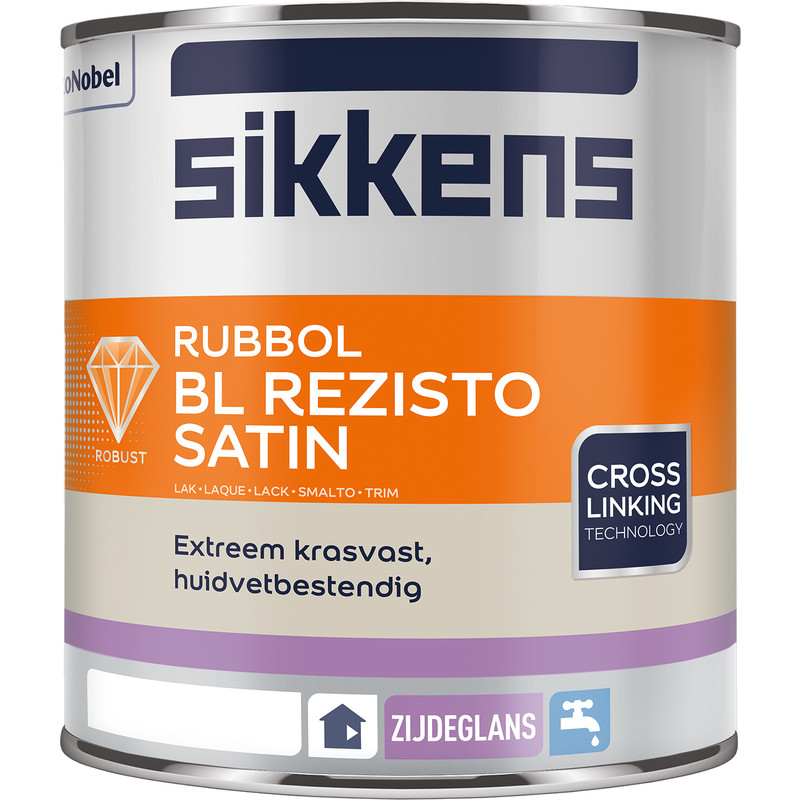Sikkens Rubbol BL Rezisto Satin Acryl 1L crème wit RAL9001