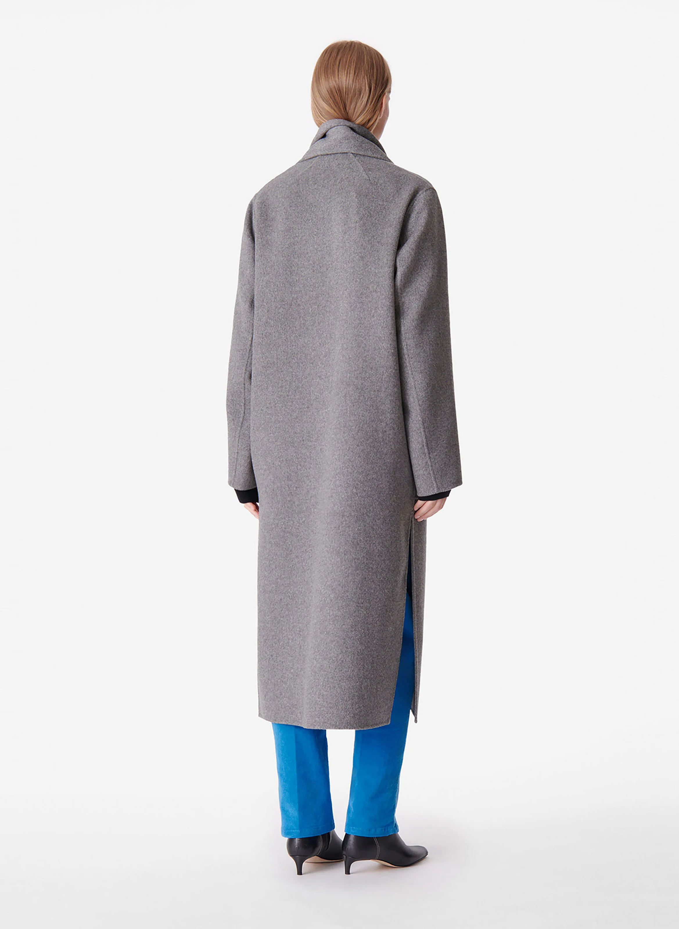 VALERAN - Manteau long en laine mélangée | Gris