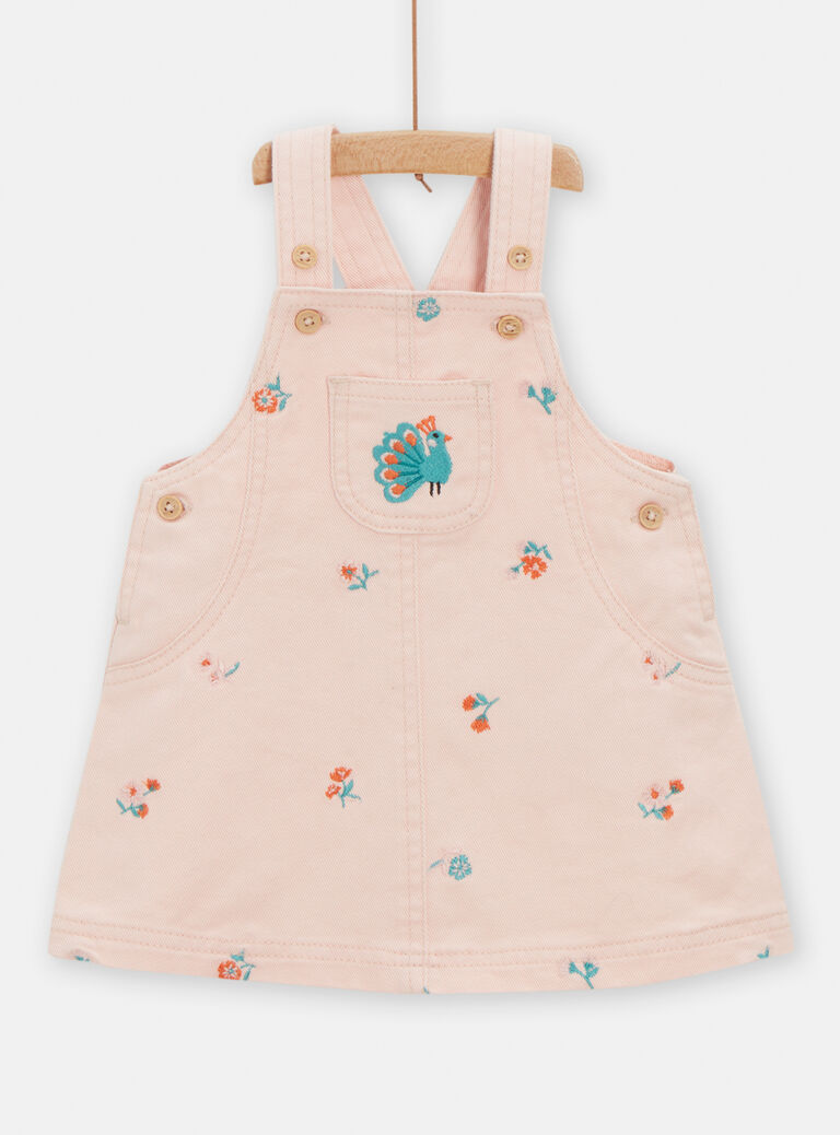 Robe en denim rose pour bébé fille