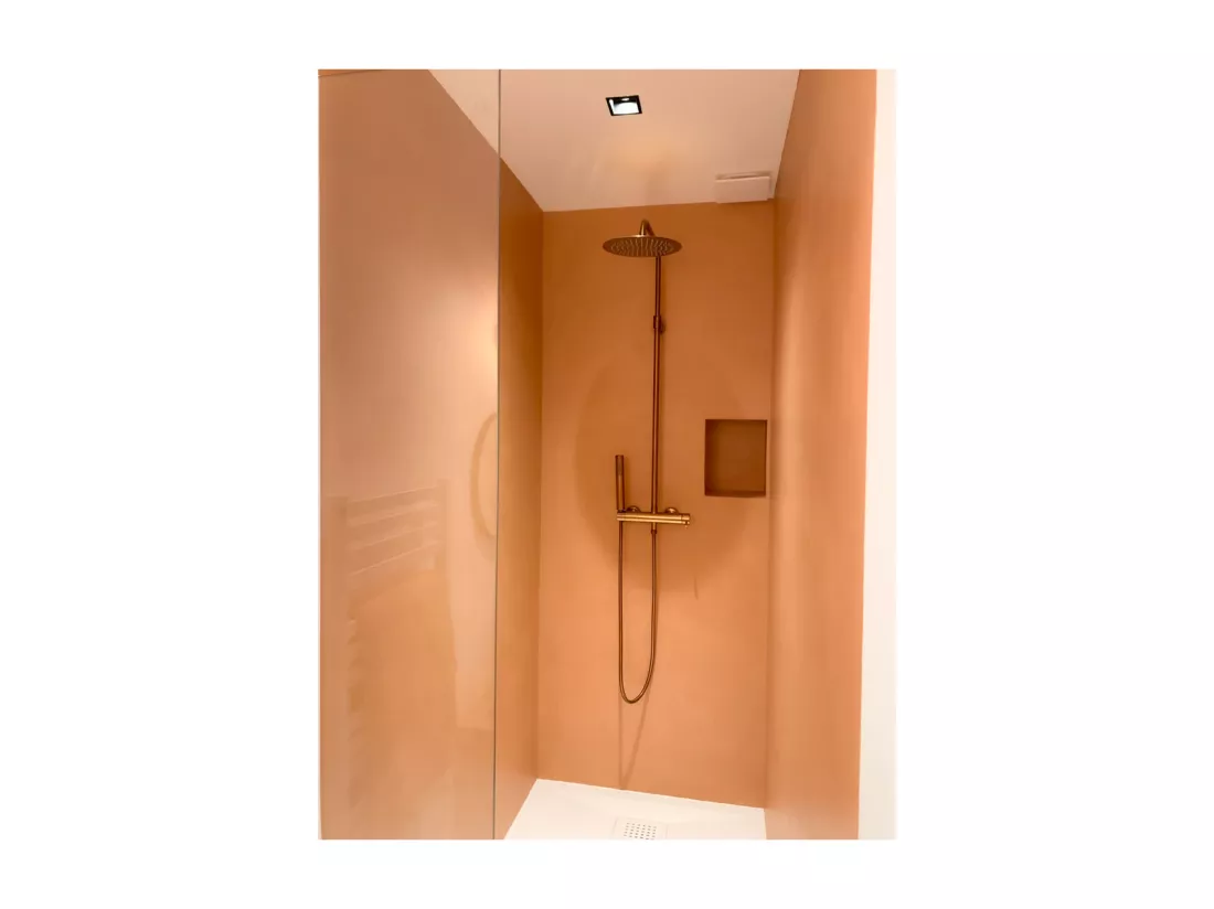 Luisa colonne de douche mécanique cuivre brossé - Essebagno