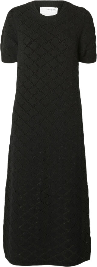 Selected Femme SLFVINNA SS LONG KNIT DRESS Sort