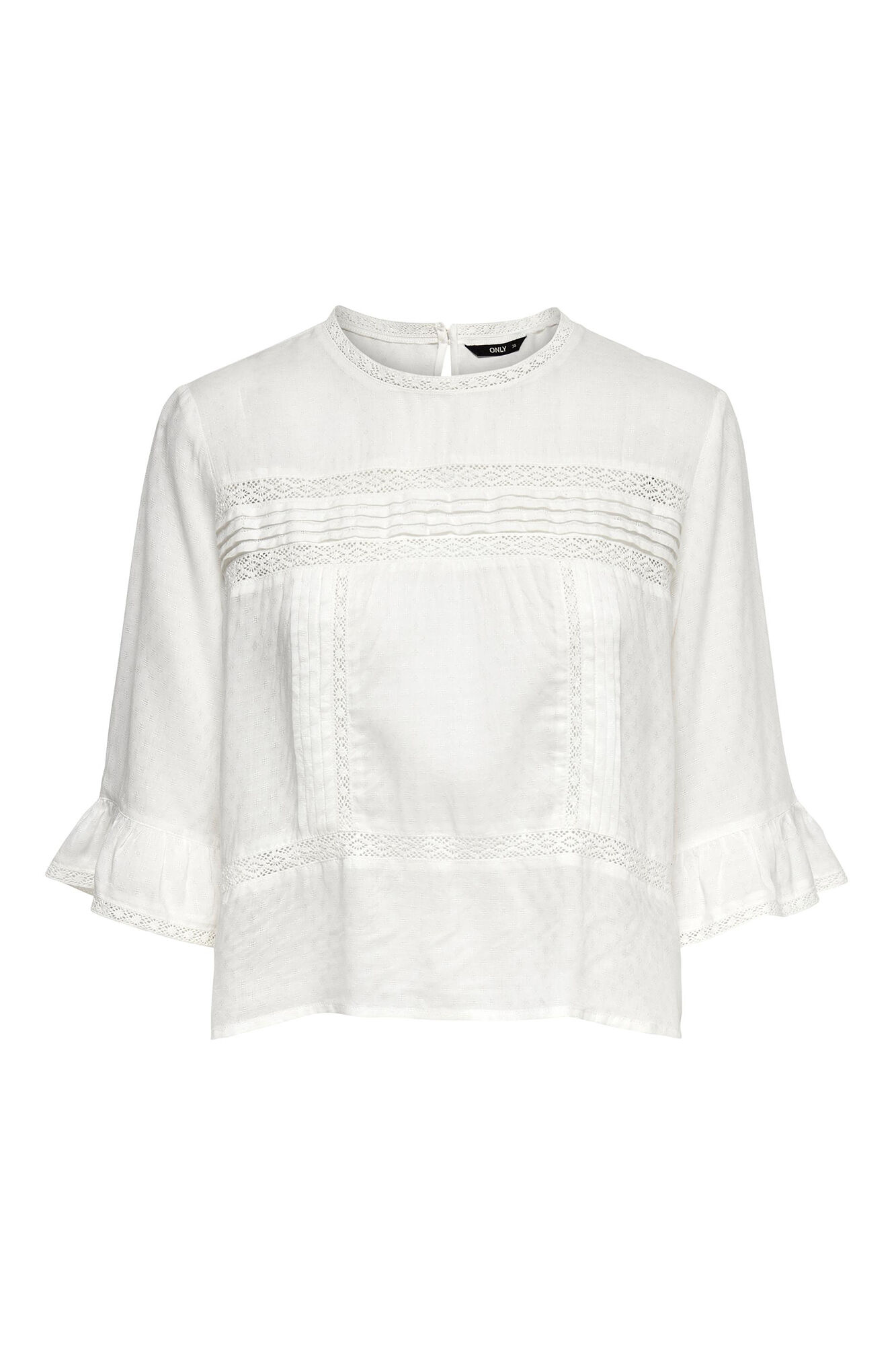 Blusa de manga 3/4 com gola redonda