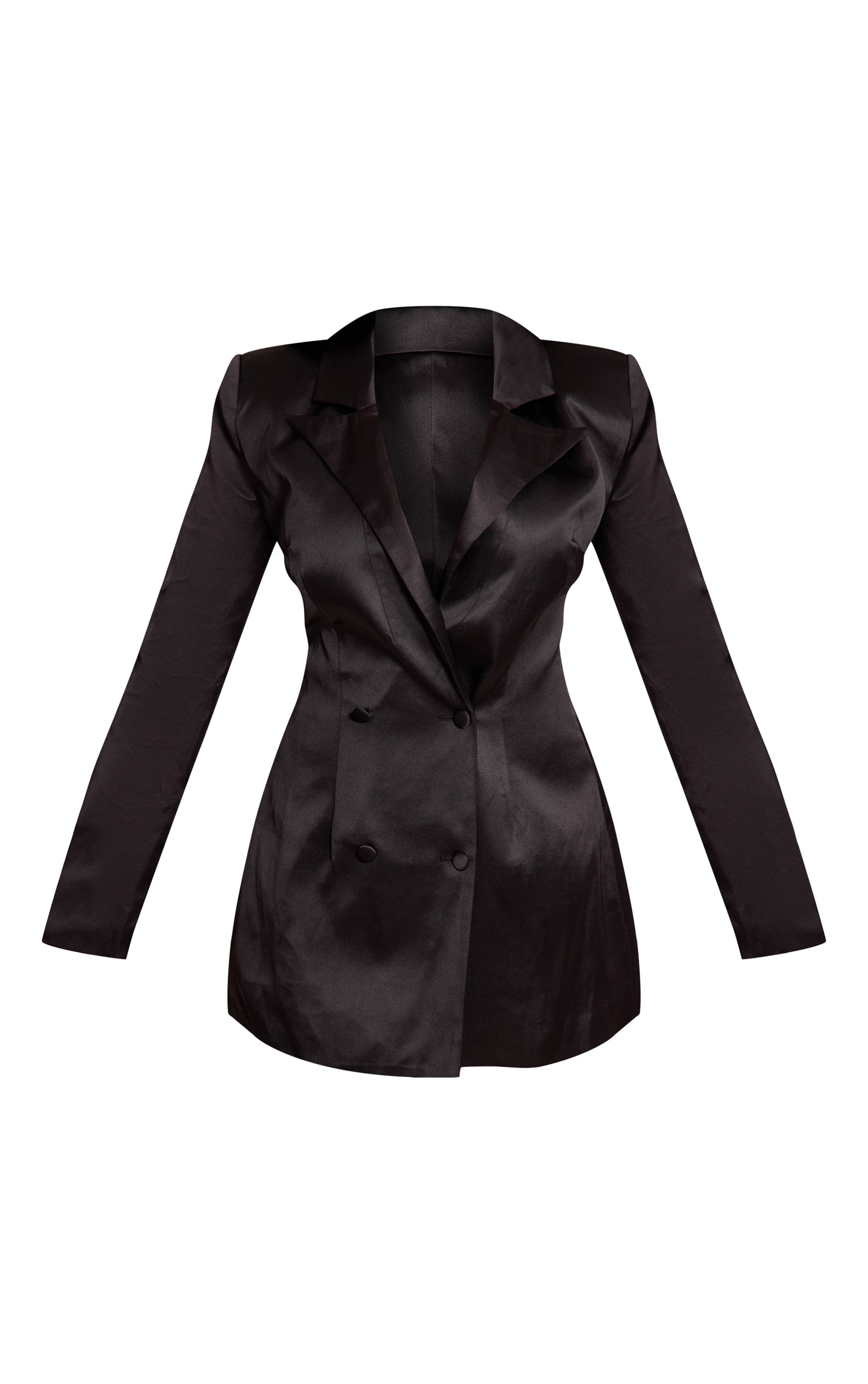 Noir Robe Blazer Satinée Shape