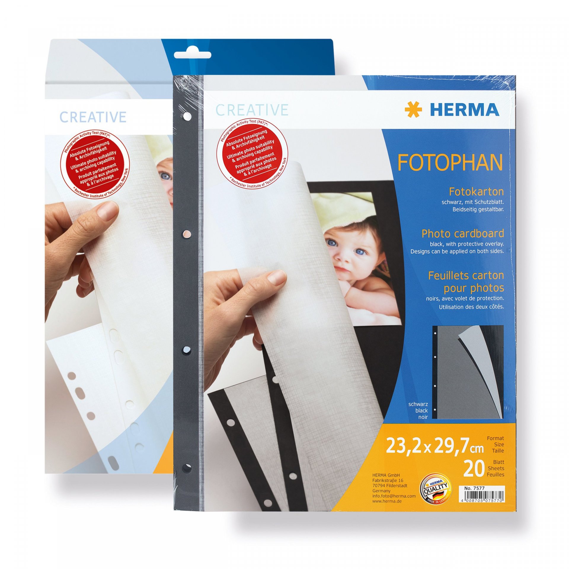 Herma Fotokarton mit Schutzblatt Fotophan