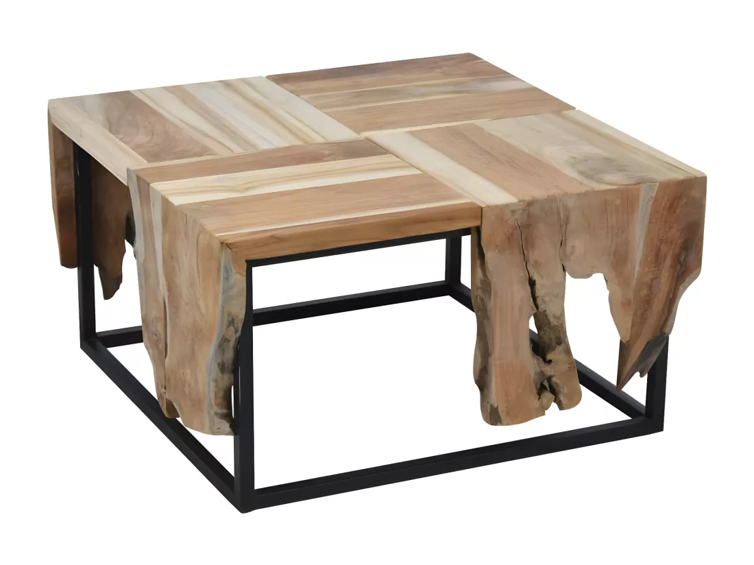 Table d'appoint Teck 65x65x35 cm