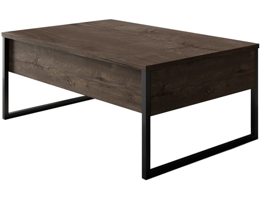 CONCEPT1 - Table basse Luxe noyer noir 90 x 60 x h40cm