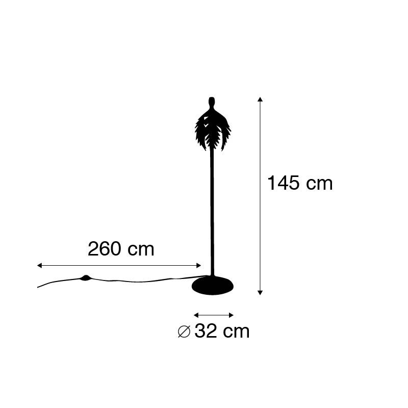 Vintage vloerlamp goud 145 cm - Botanica