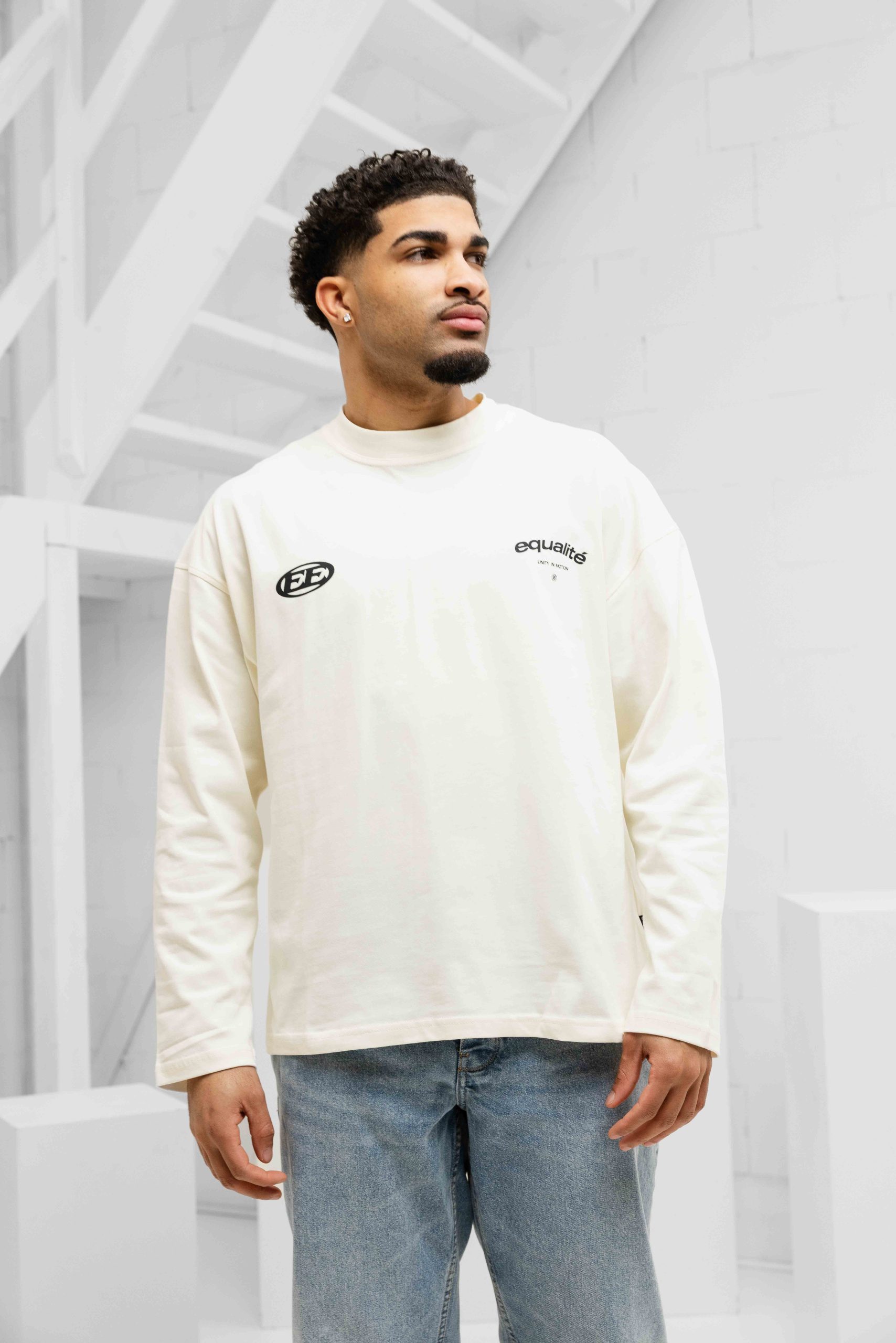 Equalité Stay Equal Longsleeve T-Shirt Heren Gebroken Wit