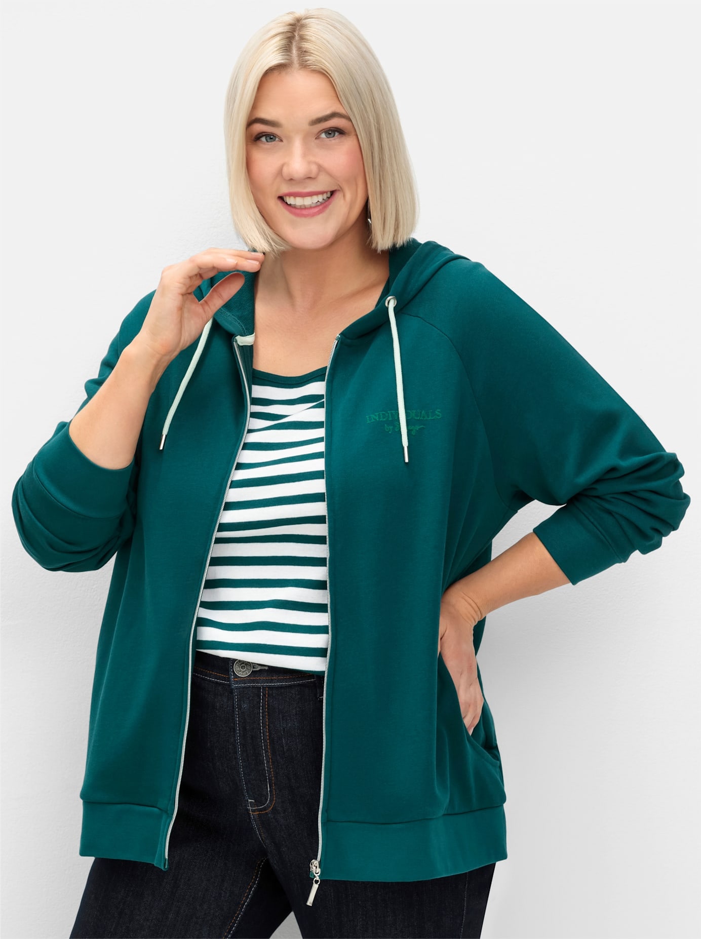 Sheego Shirtjacke »Kapuzensweatjacke«, 1 Stk.
