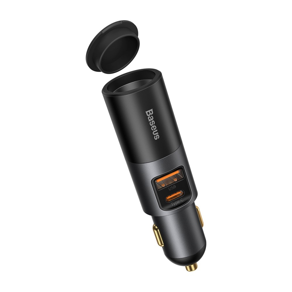 (120W) USB A / USB C Auto KFZ Ladegerät mit Zigarettenanzünder PD 3.0 / QC 4.0 - Schwarz