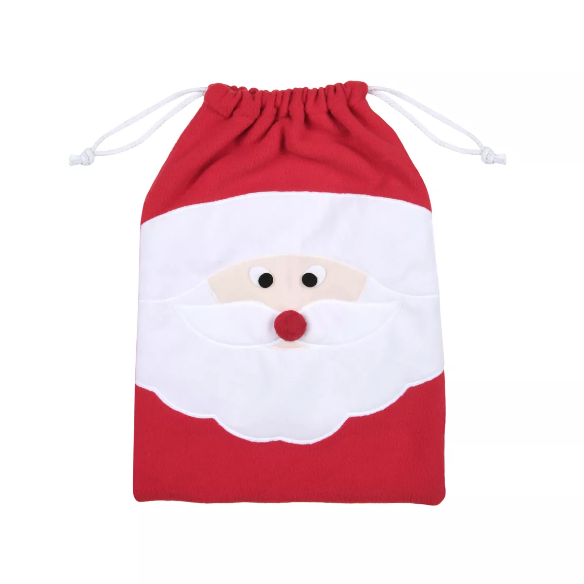 Sac cadeau en tissu (H40 cm) Edgard Père Noël Rouge