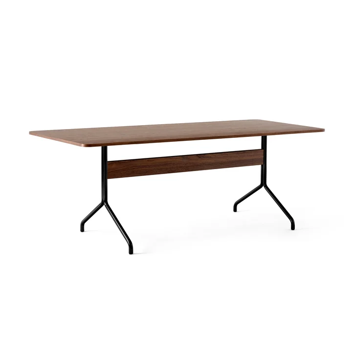&Tradition - Pavilion Dining Esstisch AV19, 200 x 90 cm, Walnus lackiert / Gestell schwarz