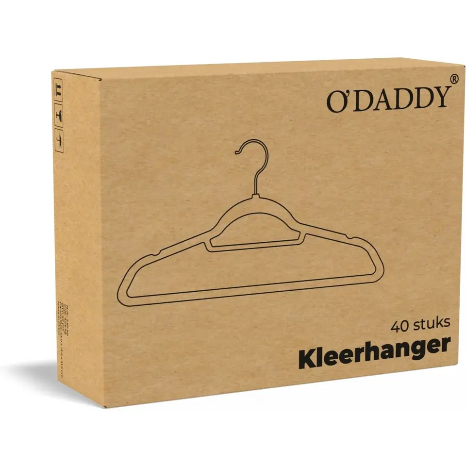 O'DADDY Fluwelen Kleerhangers - 40 Stuks - Antislip - Zwart