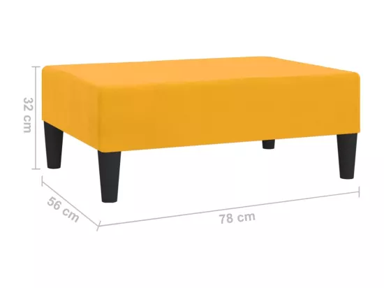 Repose-pied Jaune 78x56x32 cm Velours